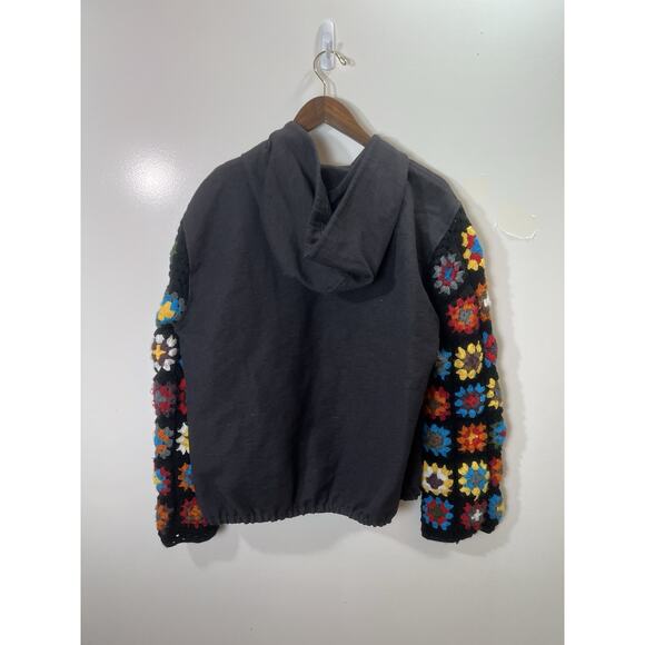 Lakhay's Los Angeles Womens Crochet Jacket Sz M/L Multicolor Festival Boho Artsy - Picture 2 of 8